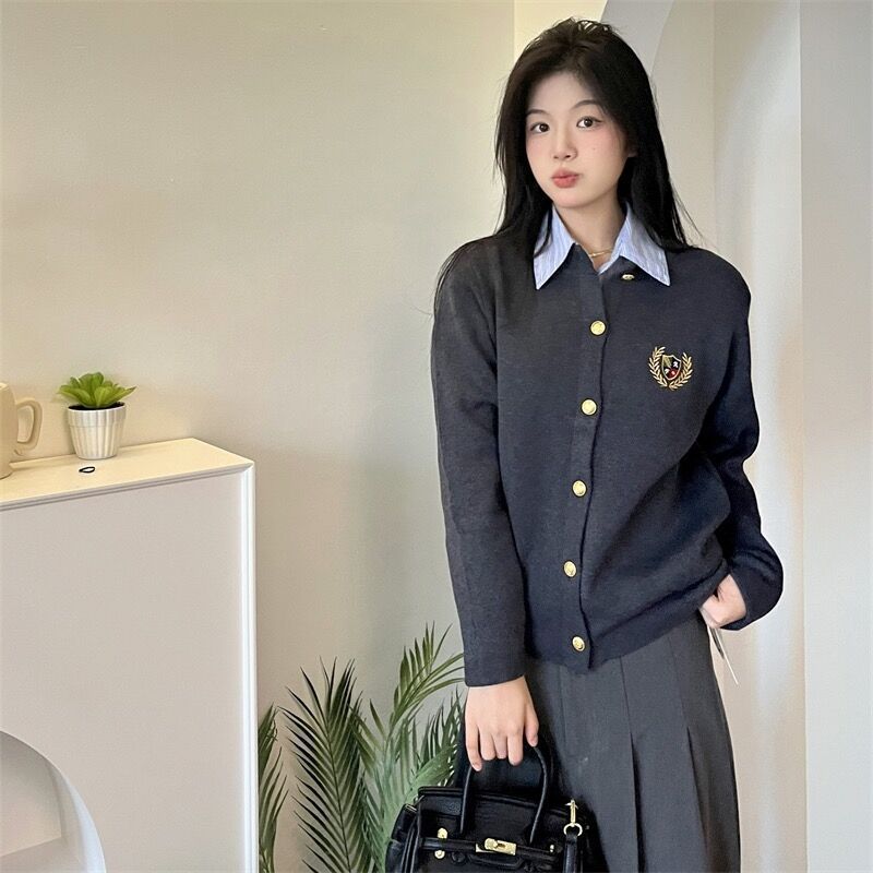 Knitted Round Neck Long Sleeve Coat For Women