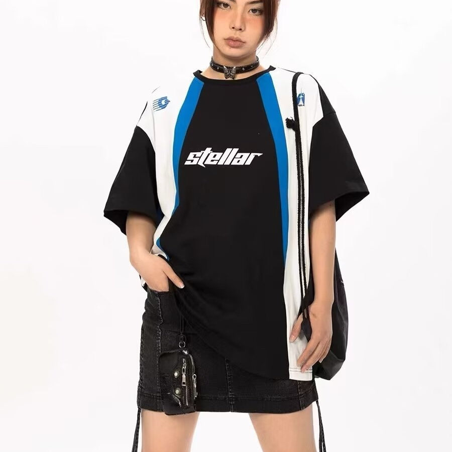 Round Neck Printed Top Ins Fashion Brand Loose Half-sleeved T-shirt