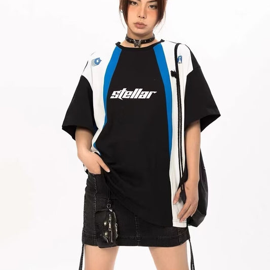 Round Neck Printed Top Ins Fashion Brand Loose Half-sleeved T-shirt