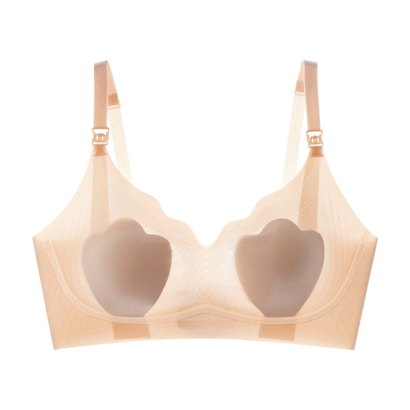 Pregnant Thin Seamless Underwear Women's Wireless Lace Bra