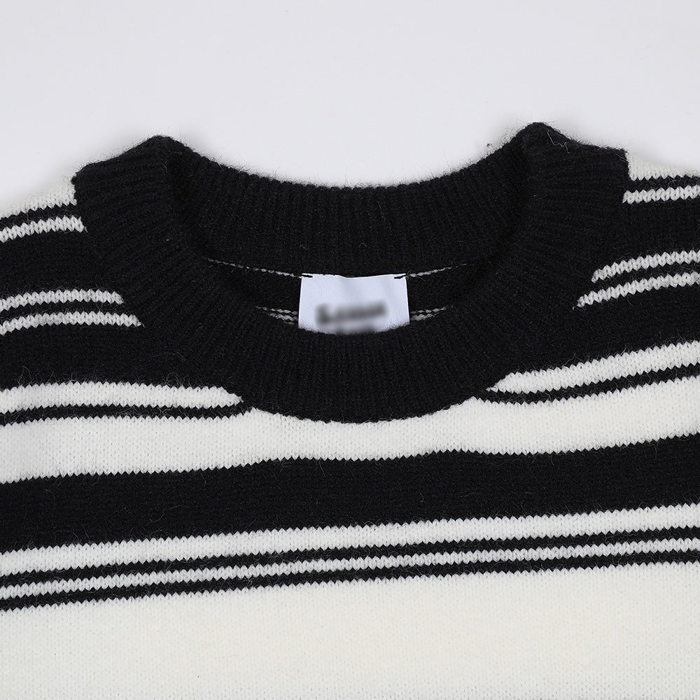 Loose Striped Pullover Sweater For Men