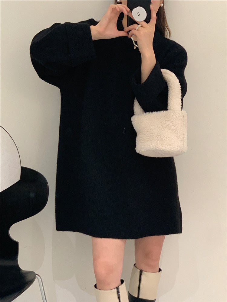 Medium Length Loose Thick Pullover Soft Glutinous Bottoming Sweater
