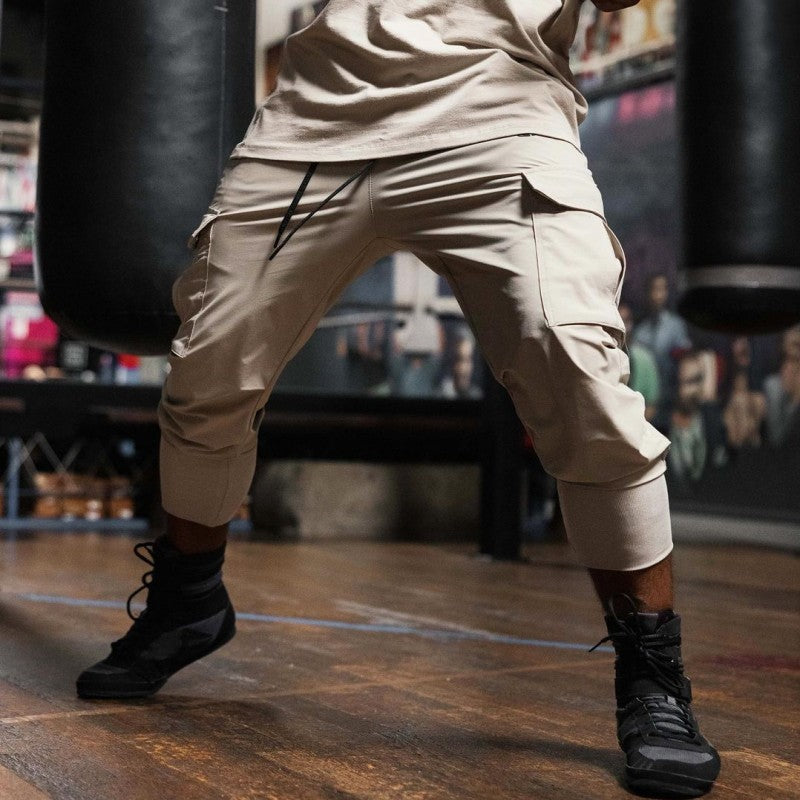 Men's Loose Thin Ice Silk Ankle-tied Trousers