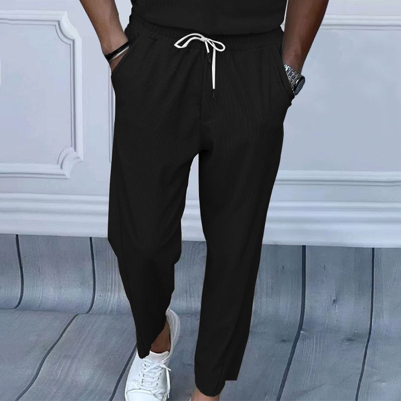 Solid Color Lace Pants Men's Sports Pants
