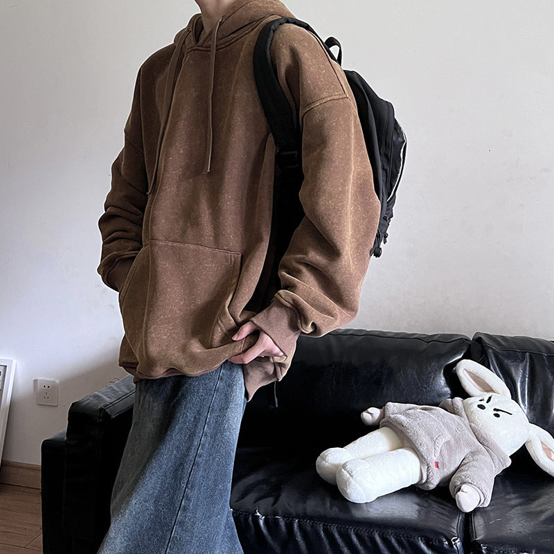 American Retro Waxed Washed Sweater Loose