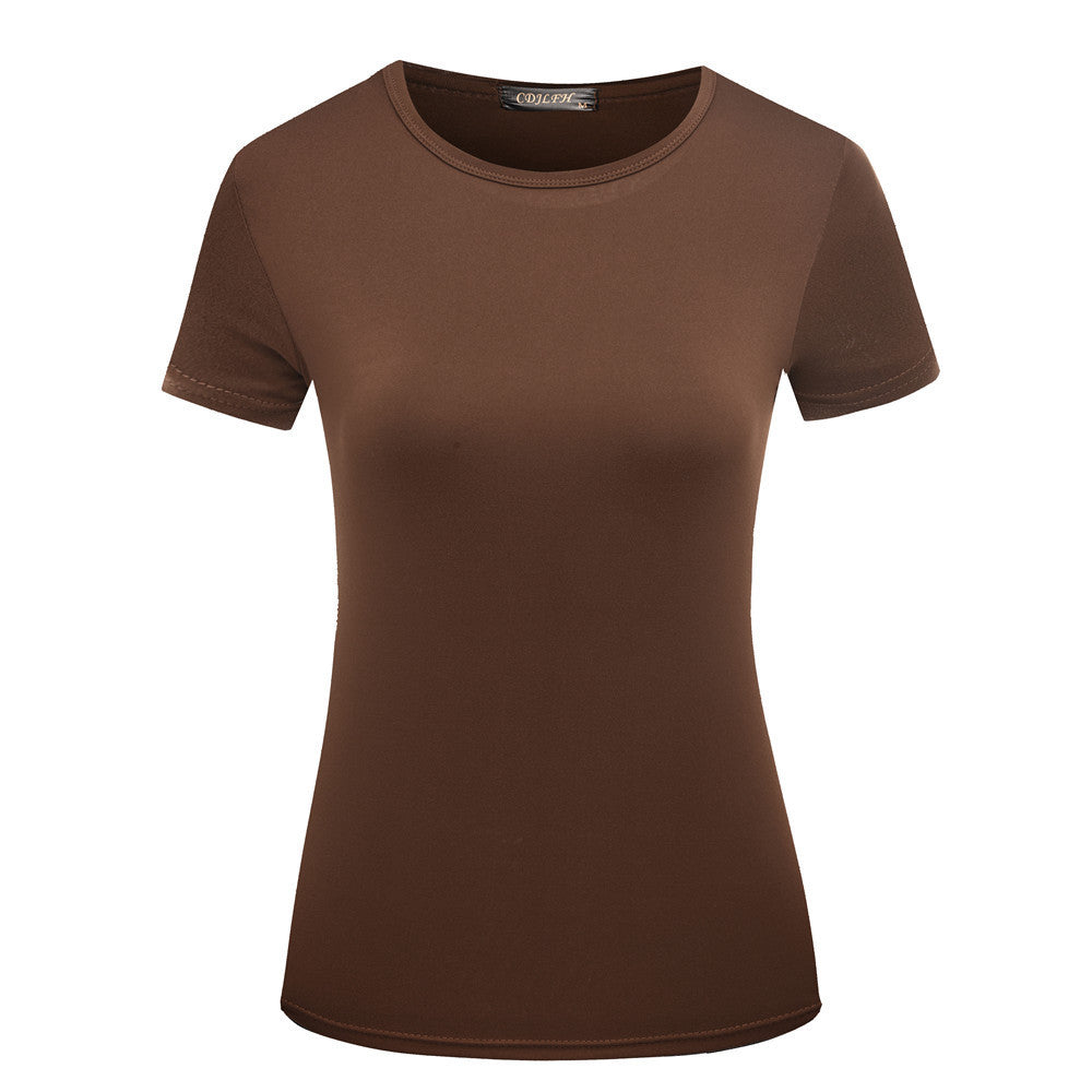 Fashionable Women's Solid Color Casual Short Sleeved Shirt