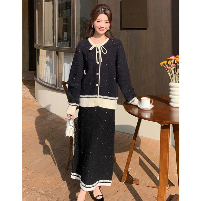 Knitted Skirt Two-piece Set Autumn And Winter