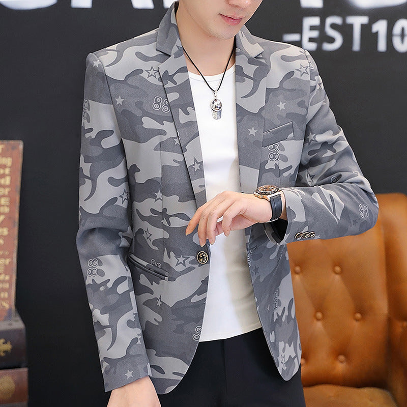 Men's Casual Camouflage Small Suit