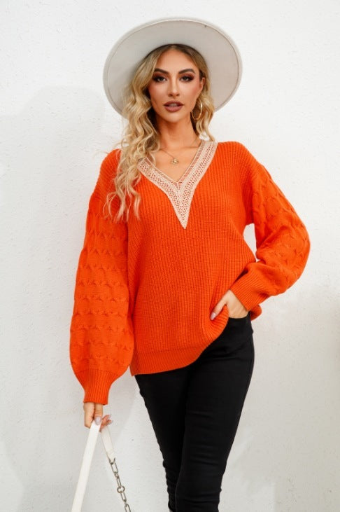 European And American Spring And Autumn V-neck Sweater