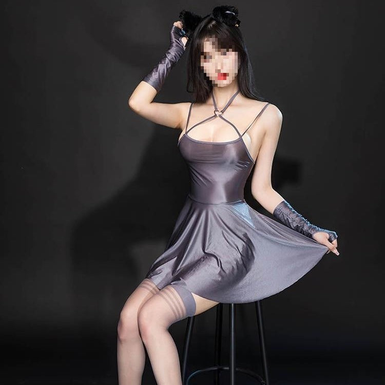 Women's Sling Nightdress Shiny Transparent Underwear