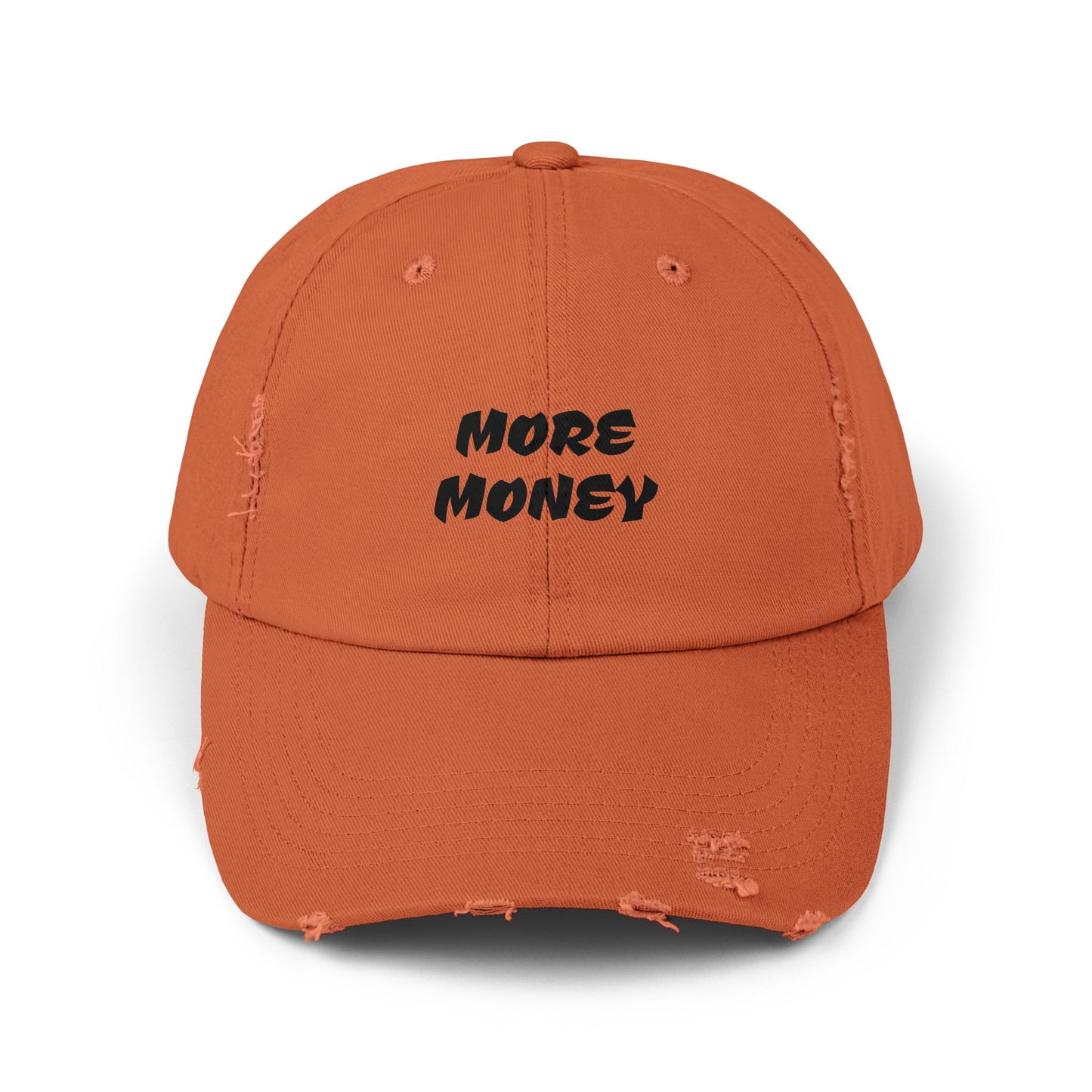Unisex Distressed Cap - More Money Fashion Hat for Everyday Style
