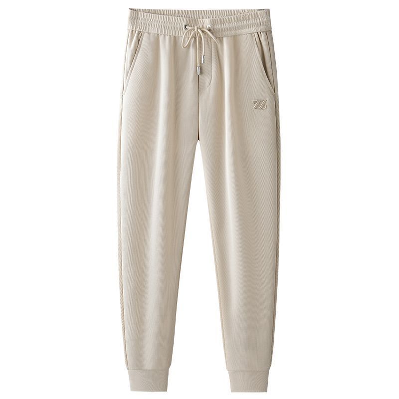 Embroidered Sports Style With Letters Casual Pants Men's Thin