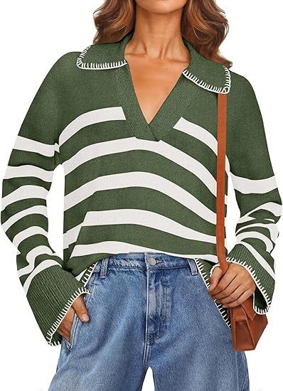 Women's V-neck Pullover Leisure Knitted Top