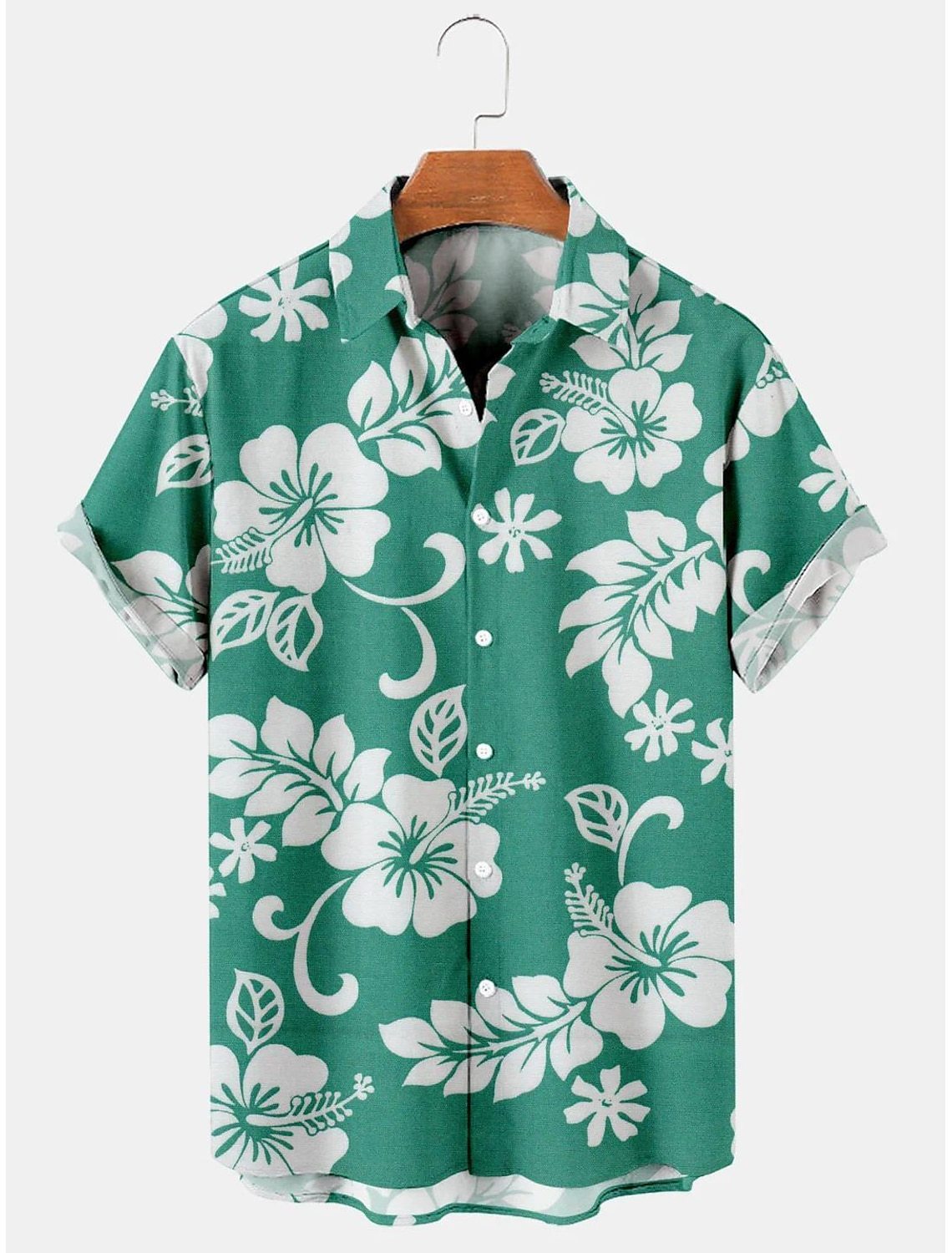 Fashion Solid Color Printed Shirt Men