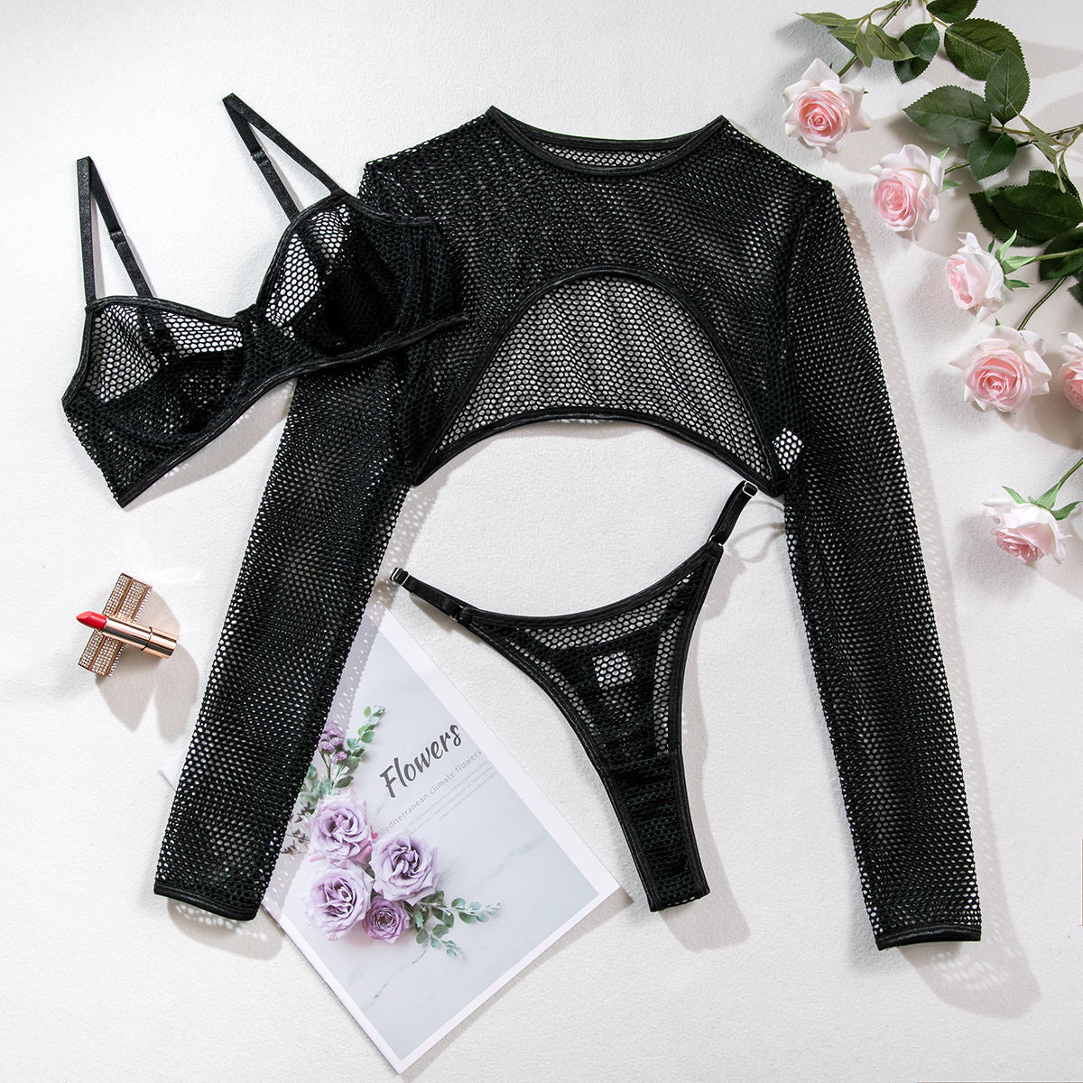 Three-piece Bra T-back Ultra Short Waistcoat Top Suit