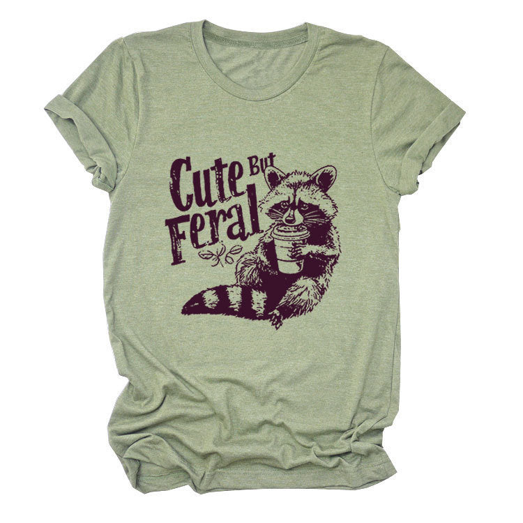Guoli Printed Personality Round Neck Women's T-shirt
