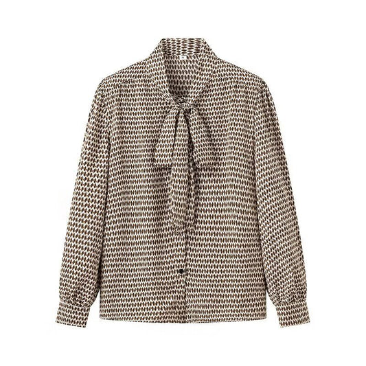Fashion Geometry Pattern Pattern Lace Printing Long Sleeve Shirt