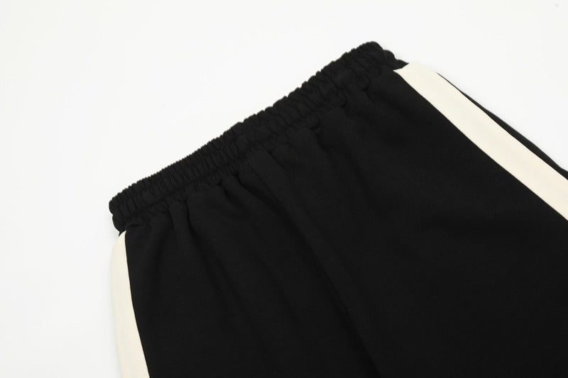American Street Stitching Contrast Color Stripes Hip Hop Shorts Men