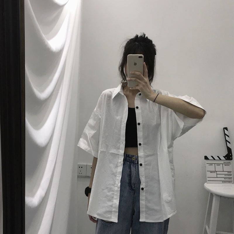 Fashionable Versatile Short Sleeve Shirt For Women