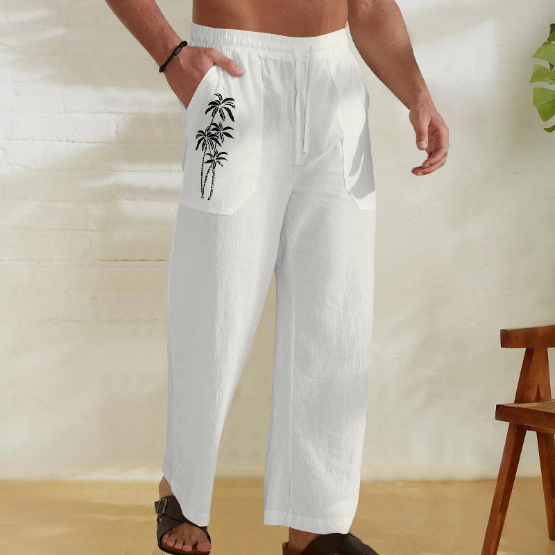 European And American Straight Loose Printed Chinese Style Pants