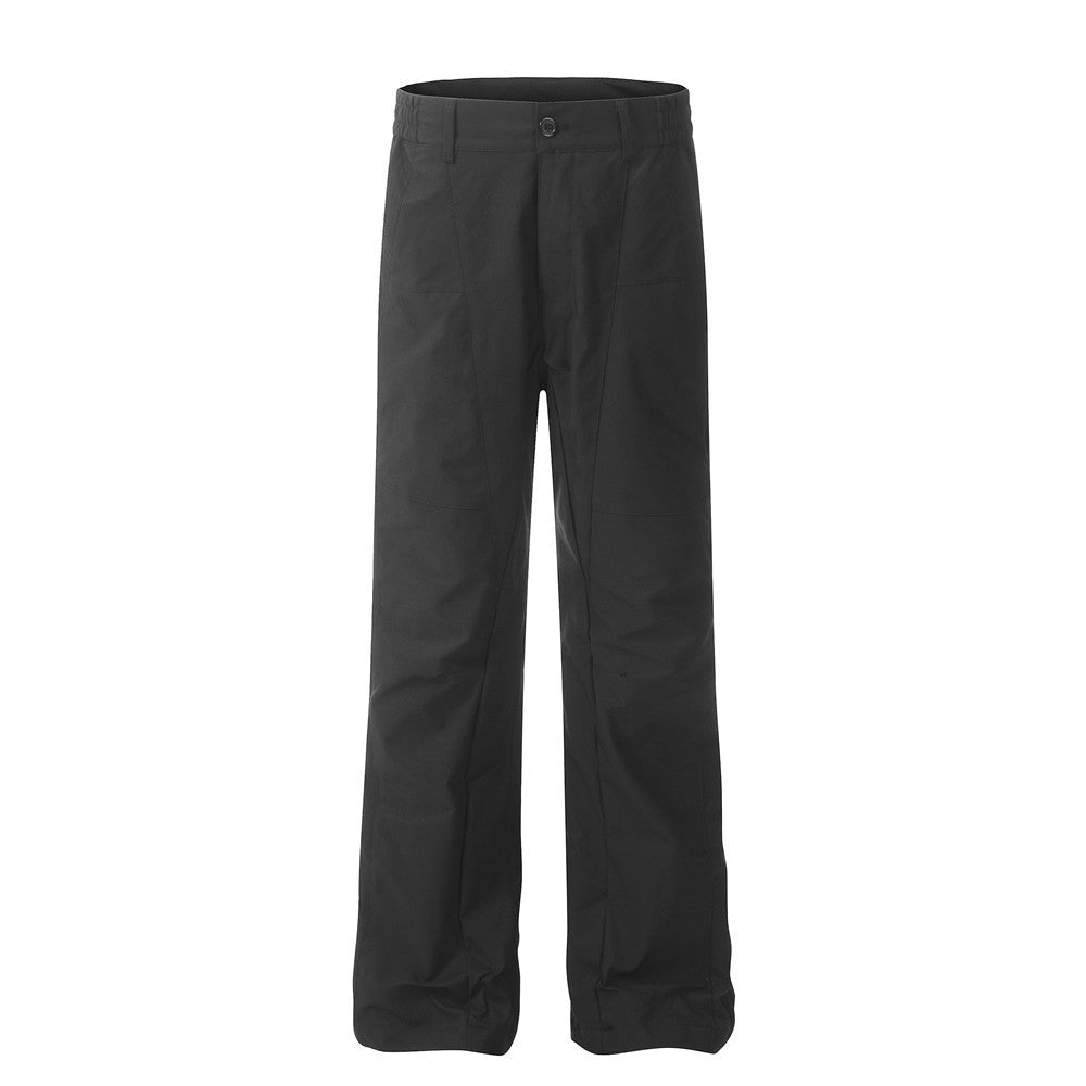 Men's Solid Color Loose Pockets Decorative Trousers