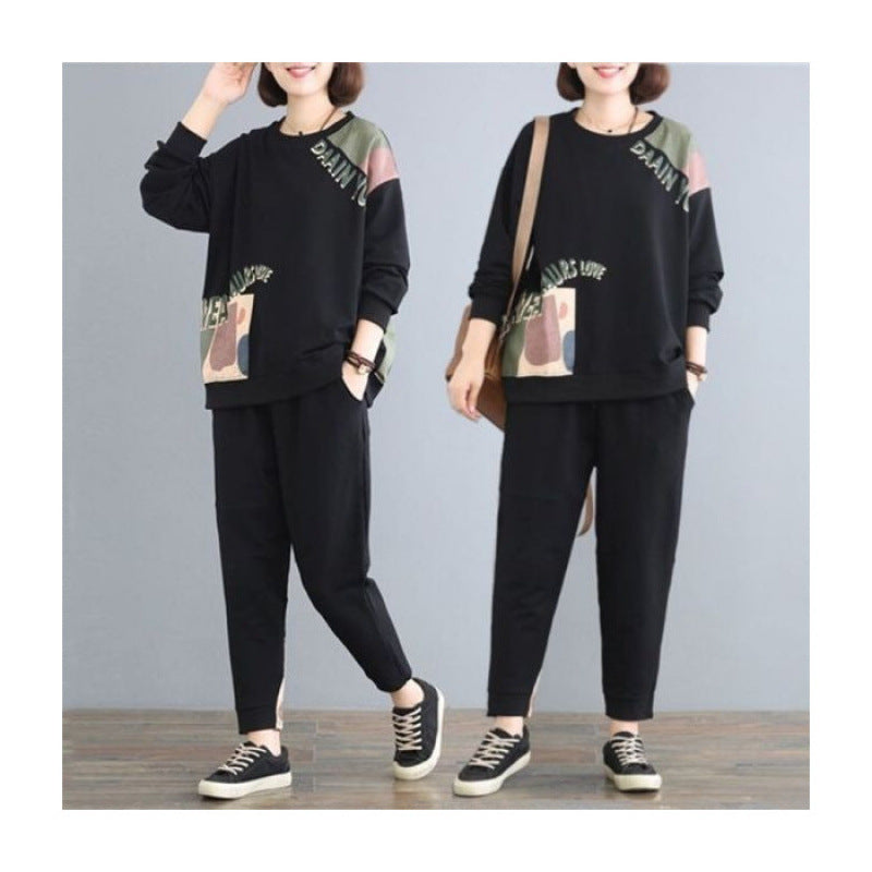 Leisure Sports Loose Long Sleeve Trousers Suit
