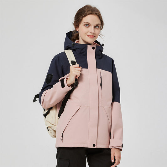 Men's And Women's Fall Winter Coat Removable Liner Adhesive Waterproof Two-piece Set