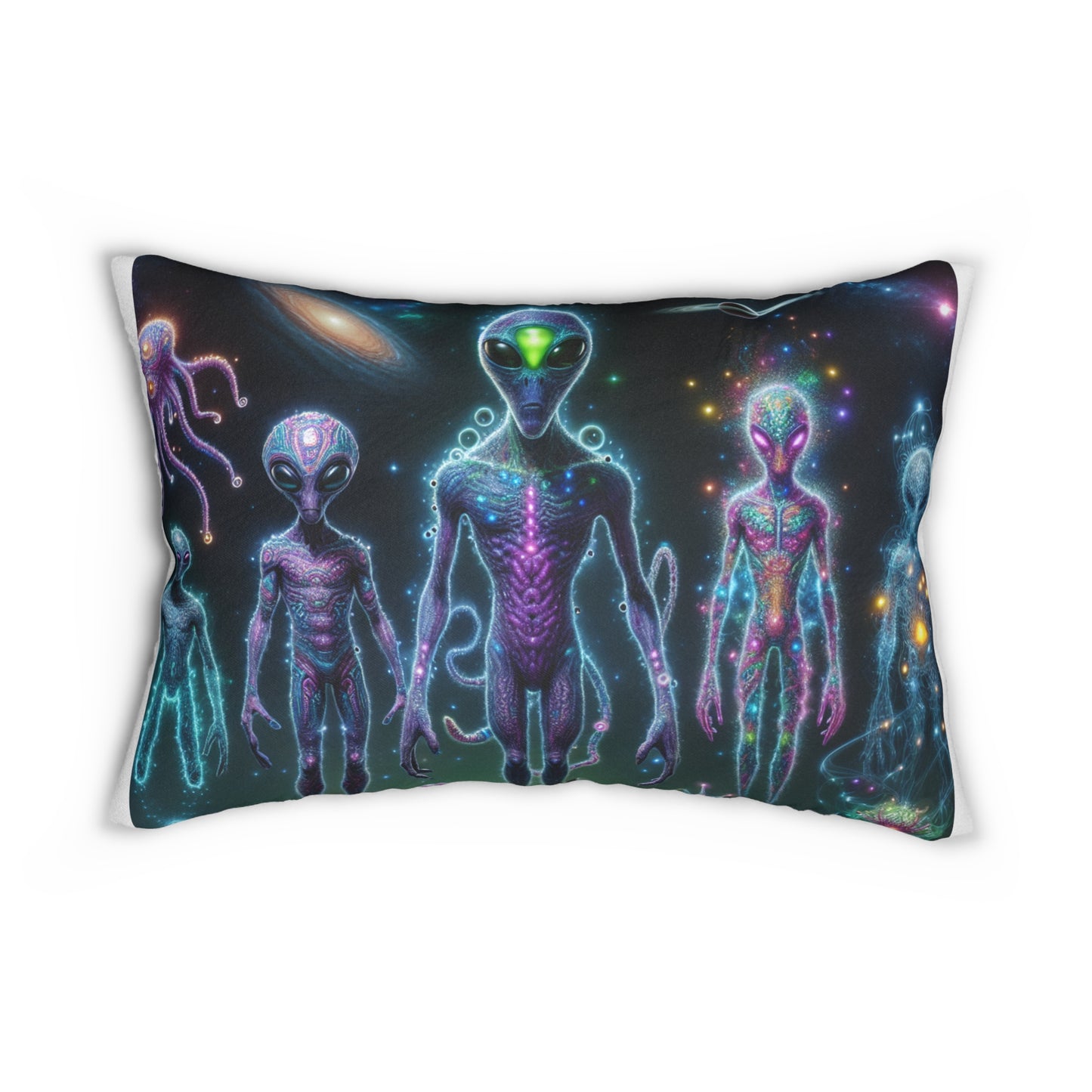 Galactic Alien Lumbar Pillow - Cosmic Home Decor for Sci-Fi Lovers