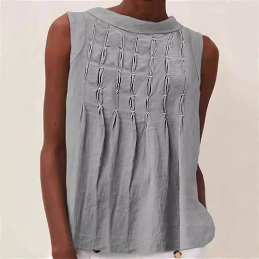 Women's Light Craft Pleated Short Sleeves Shirt