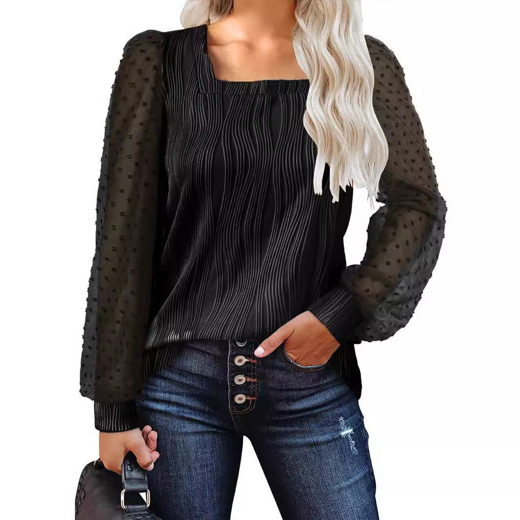 Water Ripple Women's Fashion Casual Long Sleeve Top