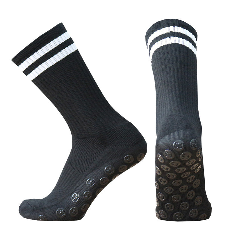 Striped Men's And Women's Towel Bottom Non-slip Football Training Competition Socks