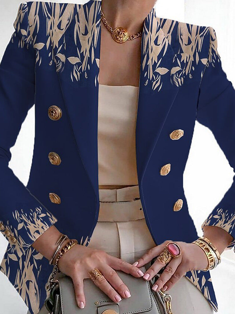 Women's Clothing Fashion Printed Suit Slim Fit