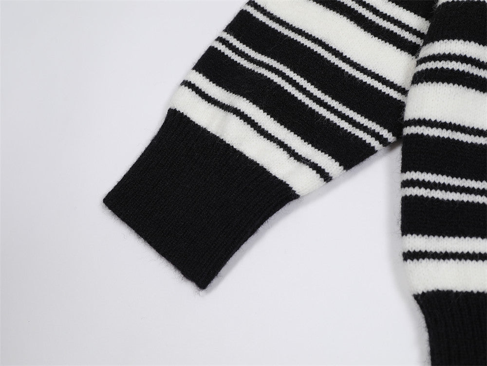 Loose Striped Pullover Sweater For Men