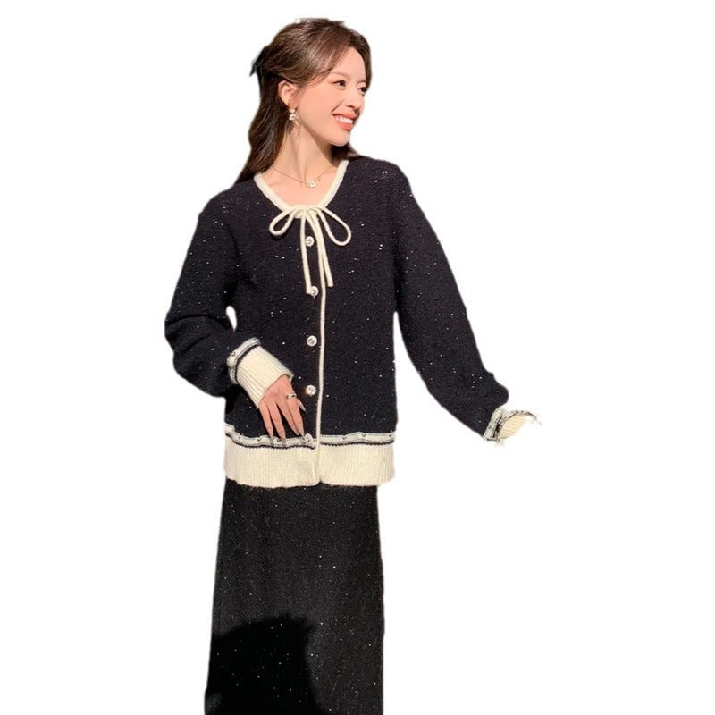 Knitted Skirt Two-piece Set Autumn And Winter