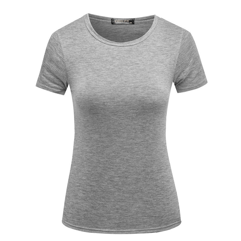 Fashionable Women's Solid Color Casual Short Sleeved Shirt