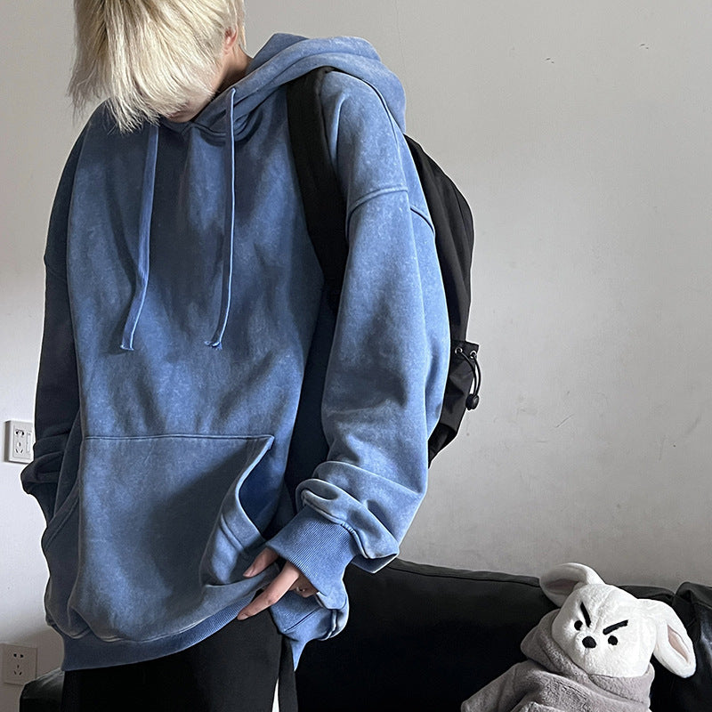 American Retro Waxed Washed Sweater Loose