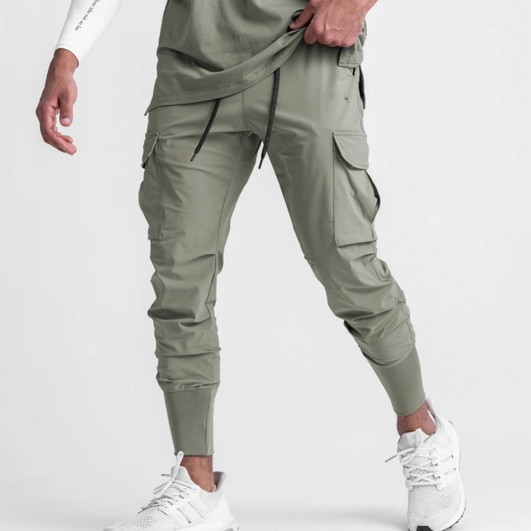 Men's Loose Thin Ice Silk Ankle-tied Trousers