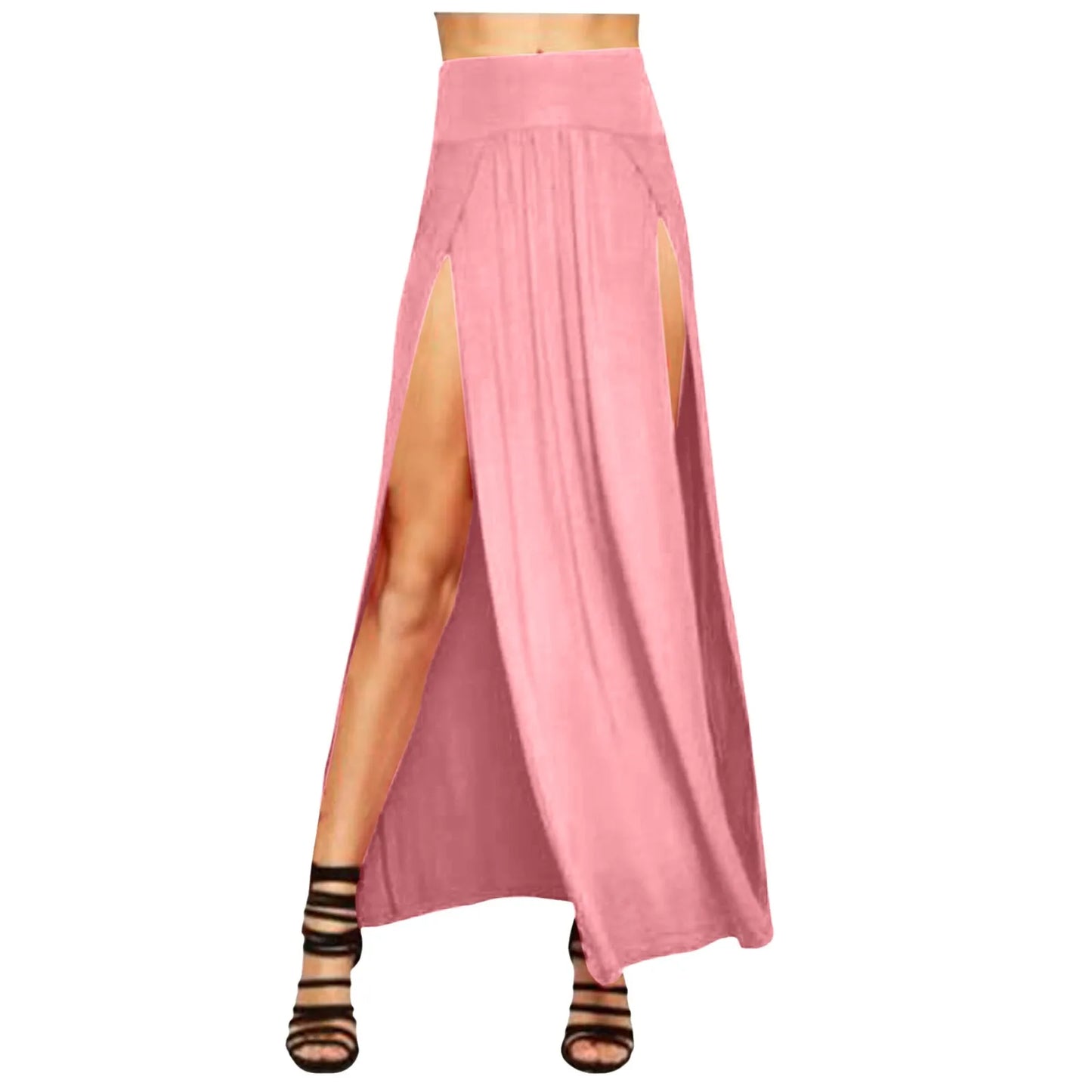 Skirts for Women Womens Double Split Maxi Long Skirt Ladies Short Leather Skirt