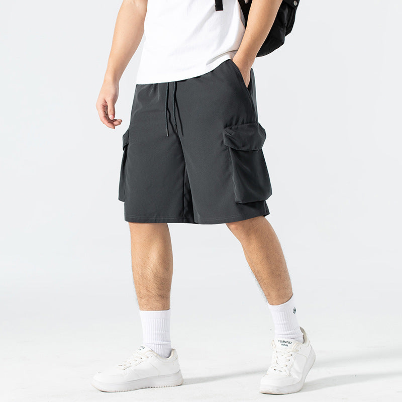 Fashion Casual Men's Loose Five-point Overalls