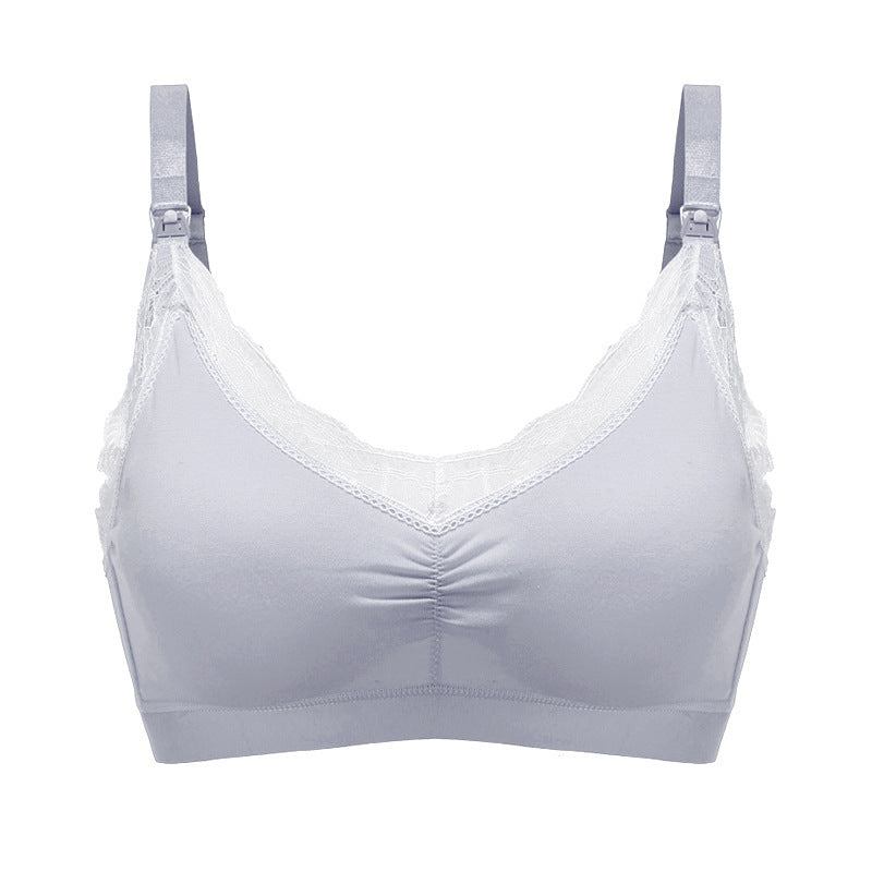 Pregnant Women's Small Lace Chest Cotton Nursing Bra Without Steel Ring