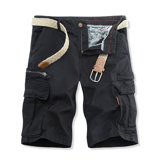 Overalls Men's Foreign Trade Wholesale New Casual Pants Men's Solid Color Multi-pocket Plus Size Fifth Pants