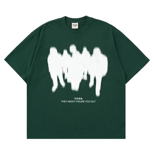 Oversized Shadow Cotton Harajuku Fashion Short Sleeve
