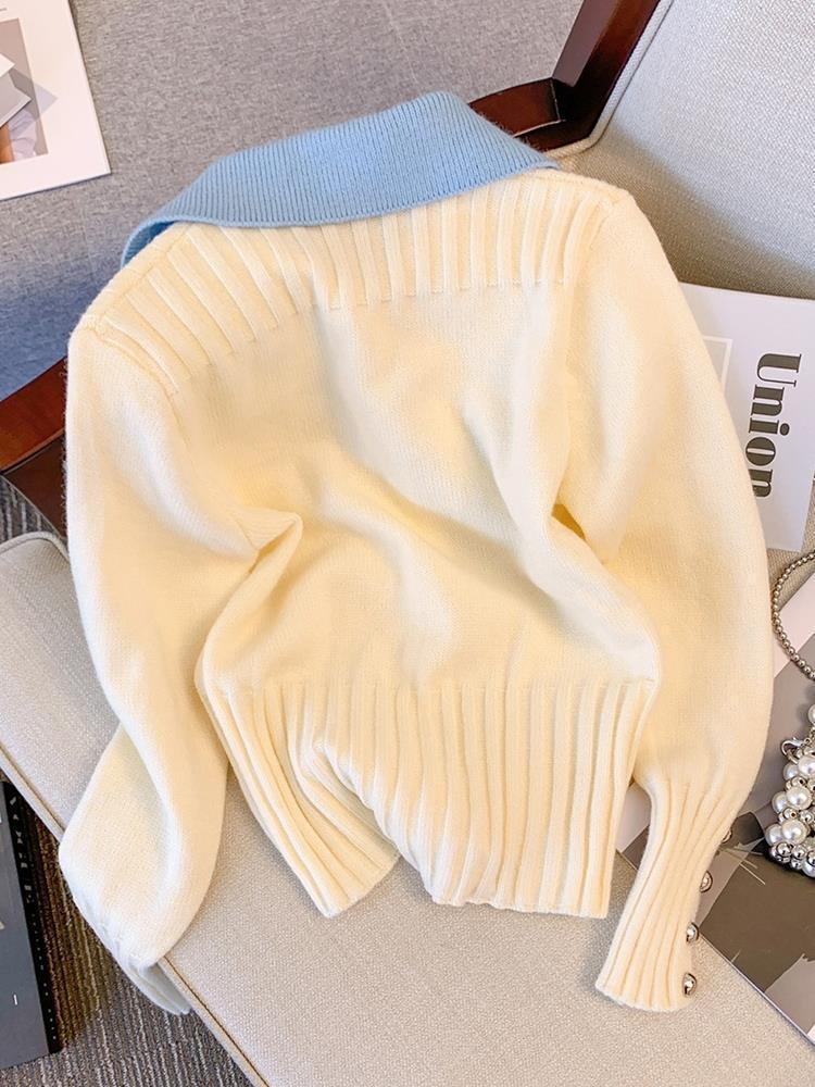 Gentle Youthful Short Soft Glutinous Sweater Coat