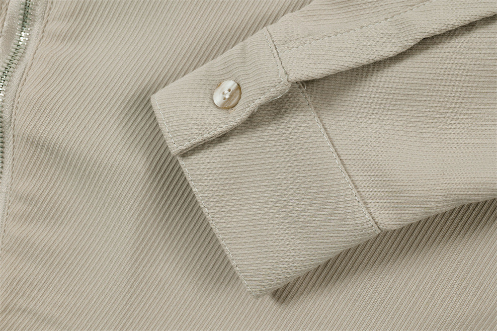 Solid Color Casual Long Sleeves Shirt Men's Personality Stitching