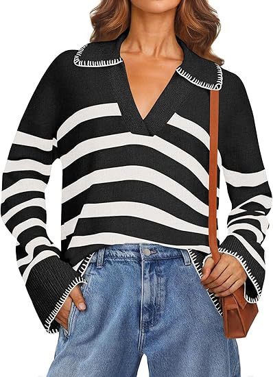 Women's V-neck Pullover Leisure Knitted Top