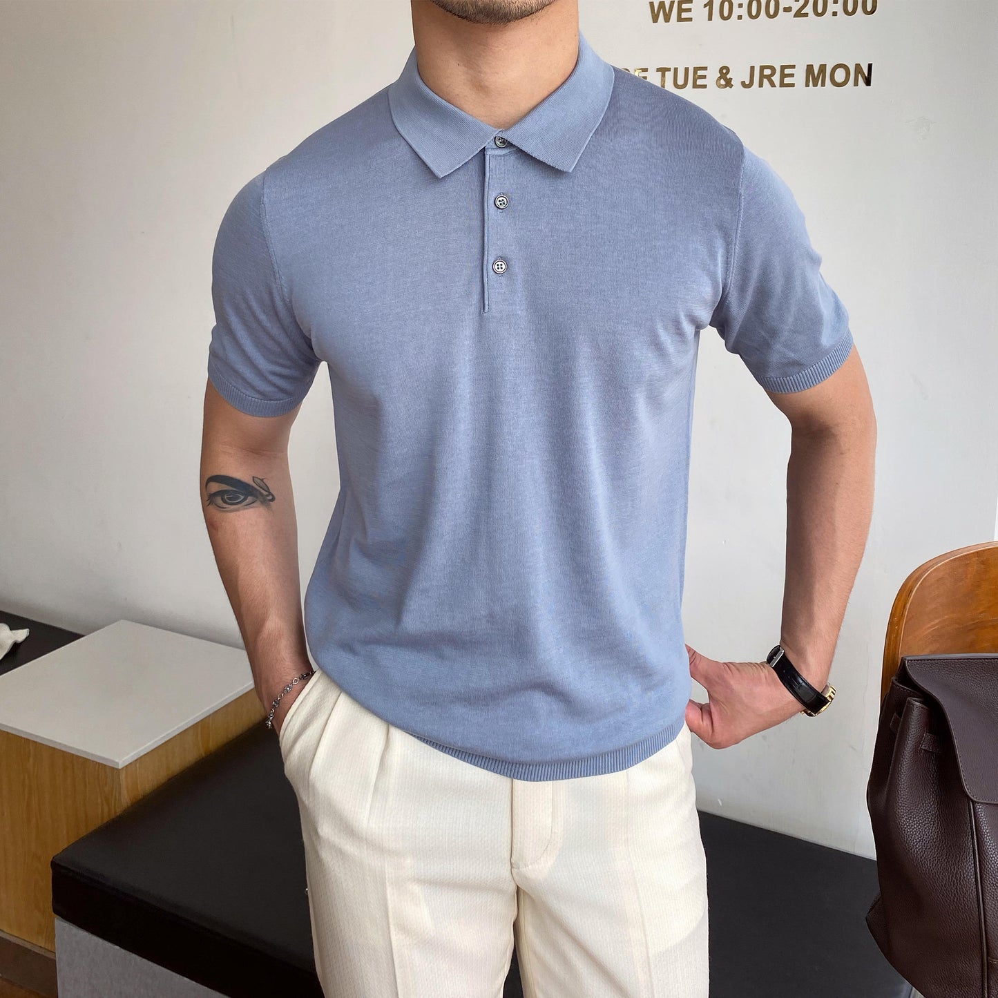 Casual Men's Lapel Thin Short Sleeved Shirt