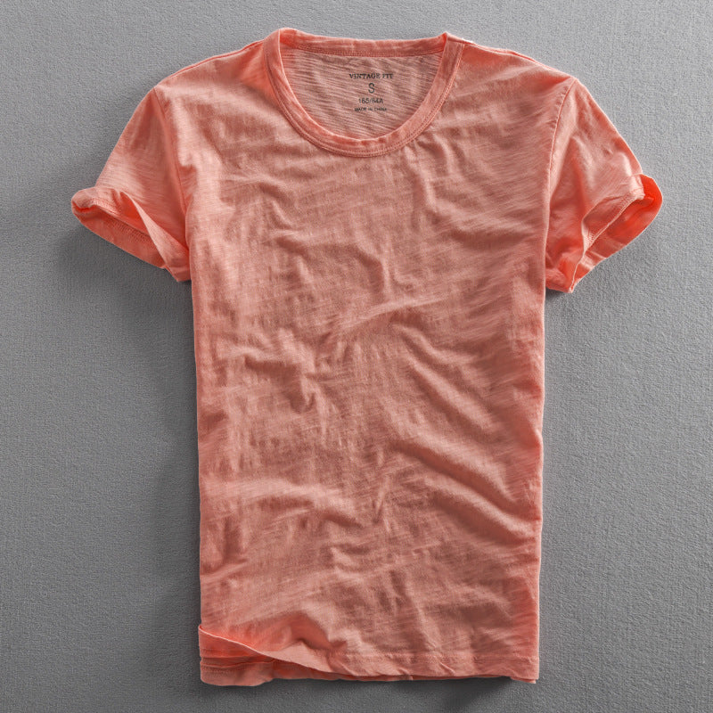 Men's Casual Thin Breathable Washed Cotton Short Sleeve