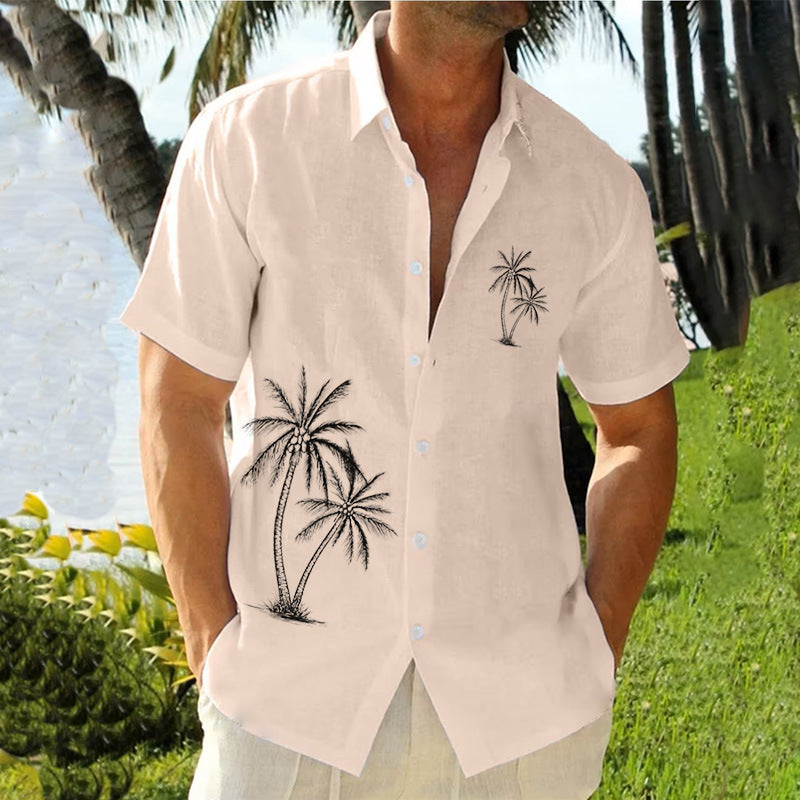 Lapel Beach Short Sleeve Shirt
