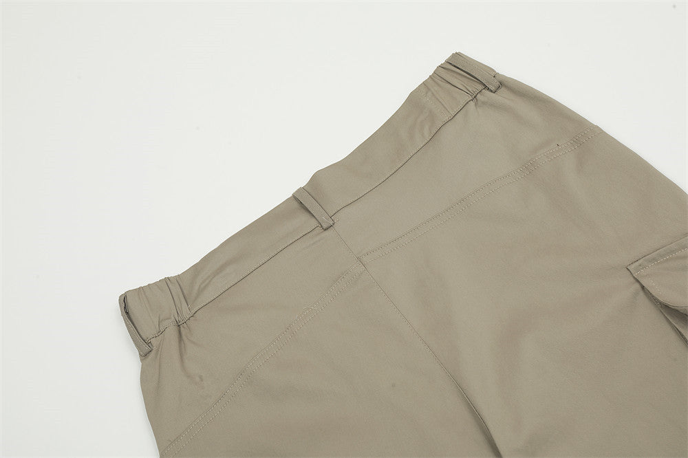 Men's Multi-pocket Straight Pleated Paratrooper Pants Overalls