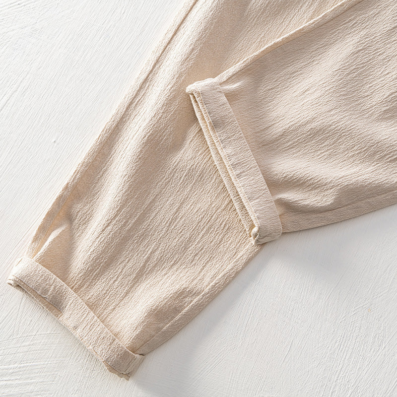 Simple Tether Solid Color Casual Pants Men